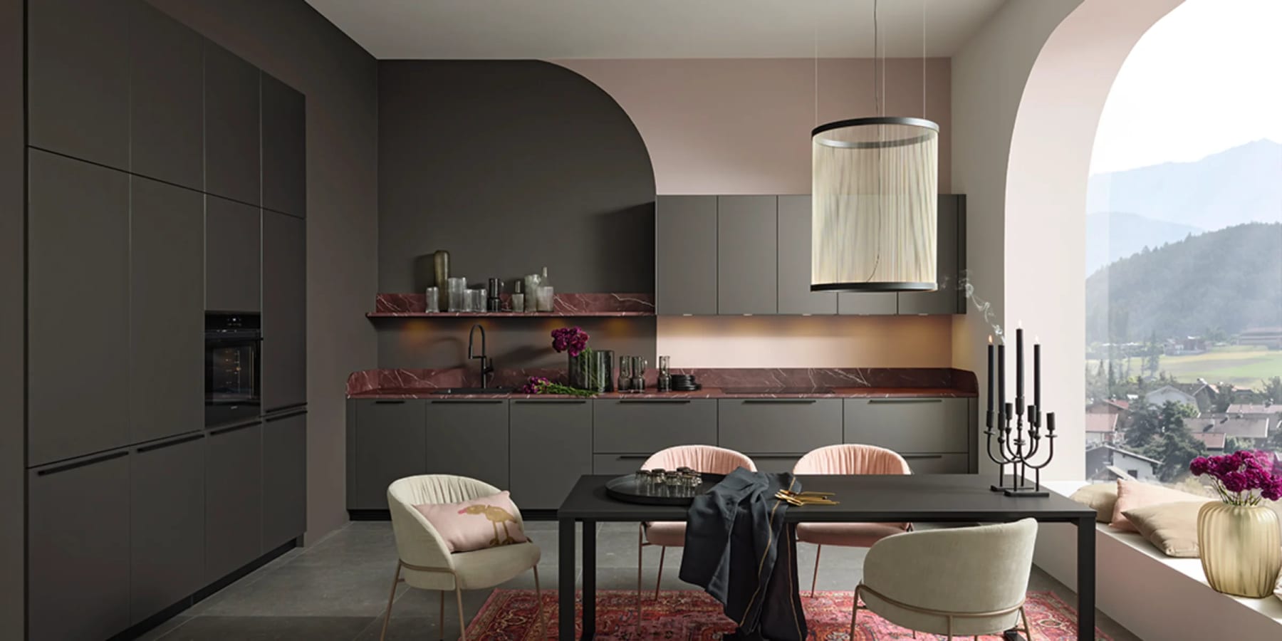 Pearl kitchen in Umbra Metallic